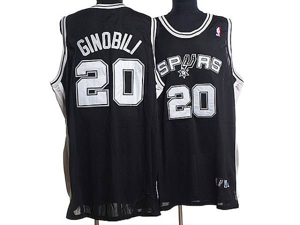 Black Spurs #20 Manu Ginobili Stitched NBA Jersey